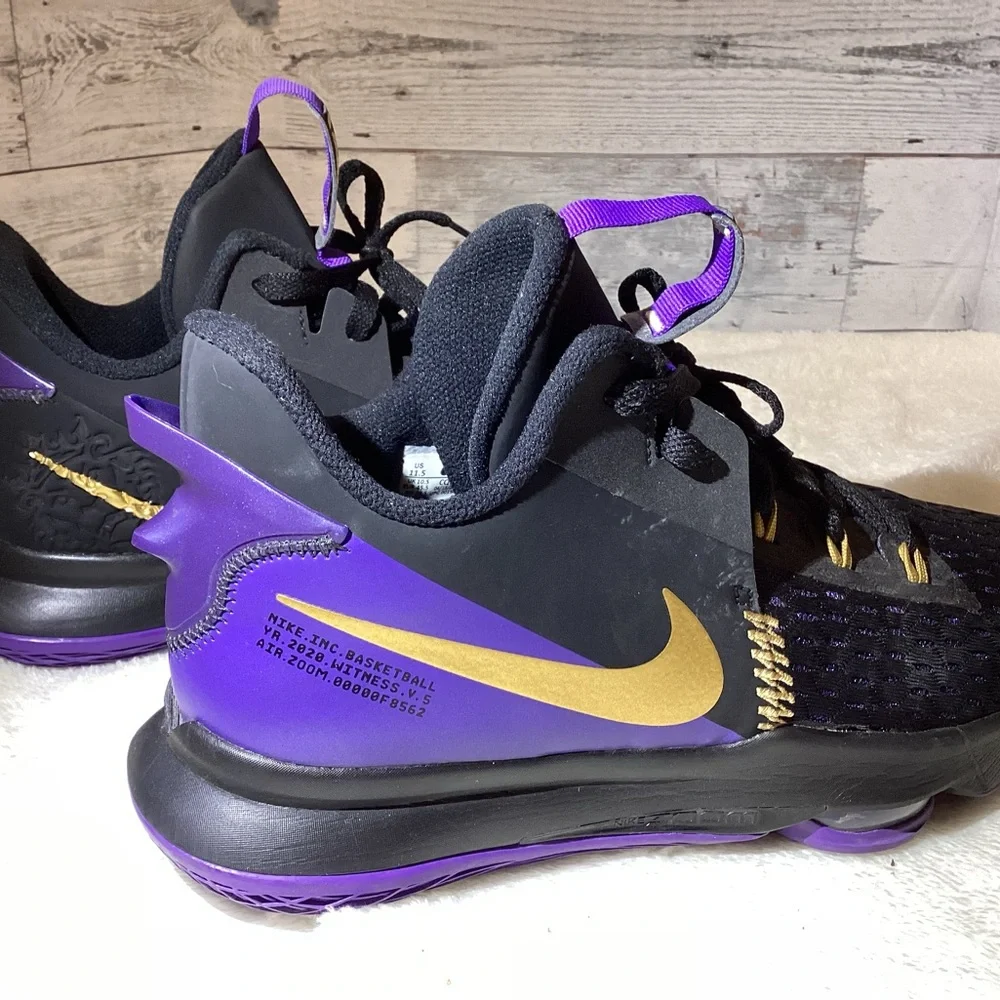 Nike Black and Purple Lebron Witness Basketball Shoes Size 11.5 - Picture 8 of 10